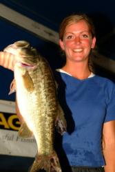 Laura Aldridge of Berkley, Mich., used a two-day catch of 22 pounds, 12 ounces to qualify for the finals in eighth place in the Co-angler Division. Aldridge joined Wood as one of only two women to advance beyond today