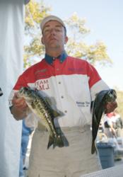 FLW Tour co-angler Frank Divis Sr. shows off a typical day