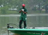 Team 7-Up pro Robert Pearson fishes near Kentucky Dam early Thursday.