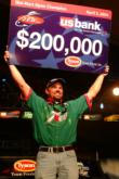 Rookie Tim Klinger of Boulder City, Nev., walked away with one of bass fishing's most lucrative cash awards Saturday as the $200,000 winner of the Wal-Mart FLW Tour's $1.25 million Wal-Mart Open on Beaver Lake.