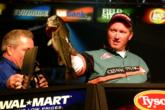 Craig Powers heaved the heaviest sack of the day to the scale - a limit weighing 14 pounds, 6 ounces - but ultimately fell short due to a 1-pound, 3-ounce deficit he faced from the day before. His final-round total was 10 bass weighing 23 pounds, 4 ounces.