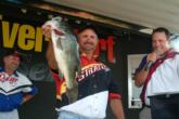 Pro Ricky Shumpert of Lexington, S.C., puts his last fish on the scales to seal the Eastern EverStart victory on Santee Cooper.