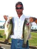 Pro Rodger Beaver Leesburg, Ga., is in fourth place with a two-day total of 35 pounds.