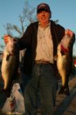 Co-angler Bill Rogers of Jasper, Texas, used a two-day catch of 20 pounds, 2 ounces to finish the day in third place.
