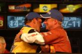 Kelly Jordon and Steve Kennedy, the last two anglers battling it out in the finals, embraced shortly after Jordon was declared the winner.