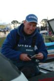 Wesley Strader prepares his tackle before the day-two launch.