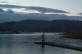 The rest of the rain clouds loom over Callville Bay on the final morning at Lake Mead.
