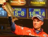 Clifford Pirch of Payson, Ariz., who led the opening round, finished in fourth place and collected $40,000 with a final-round total of 19 pounds, 15 ounces. Saturday, he caught a limit weighing 8-13.