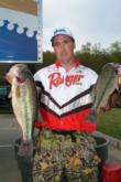 Pro Gene Brown of West Point, Miss., is in second place with a two-day total of 36 pounds, 12 ounces. Brown also caught the Pro Division big bass of day two weighing 6 pounds, 12 ounces.