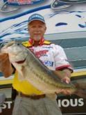 Pro Sandy Melvin of Boca Grande, Fla., shows off a nice West Point Lake bass.