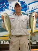 Co-angler James Barnick of Pembroke Pines, Fla., is in second place with a two-day total of 19 pounds, 3 ounces.