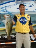 Pro Steve Kennedy of Auburn, Ala., is in second place with 10 bass for 30 pounds, 10 ounces.