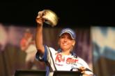 Co-angler Kim Bain of Australia, is in sixth place with three bass 4 pounds, 5 ounces.