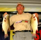 Charles Hasty of Toledo, Ohio, brought in a whopping 21-1 weight fishing behind the pro leader to take second in the Co-angler Division on the first day of the EverStart Northern finals on the Detroit River.