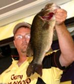Pro Jim Johnson of La Crosse, Wis., who caught 10 bass weighing 27 pounds, 10 ounces in the opening round, placed third. He hauled in the day's second-heaviest limit - 14-12 - which was buoyed by the day's Snickers Big Bass, this 5-2 largemouth.