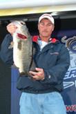 Pro Bryan Thrift of Shelby, N.C., holds up his 8-6 bass, which helped put him in third place with 14-2.
