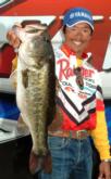 Japan's Shinichi Fukae grabbed the third pro slot by posting a two-day weight of 29 pounds, 10 ounces. This kicker fish weighed about 6 pounds.