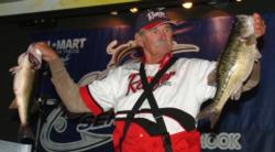 Dave Nollar, a veteran pro from Redlands, Calif., sits in second place with his limit weighing 18 pounds, 1 ounce.