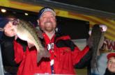 Dan Powers of Weaverville, Calif., leads the Co-angler Division with five bass weighing 13 pounds, 12 ounces.