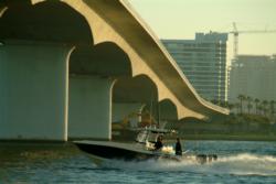 Team Hammer heads under the causeway leading into downtown Sarasota.