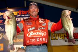 Pro David Walker of Sevierville, Tenn., ended the day with 10 bass weighing 36 pounds, 7 ounces and placed second.