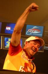 Steve Kennedy reacts after edging out Terry Bolton for the Kentucky Lake win.