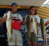 Pro Robert Blosser and co-angler Kristine Szczech caught only four walleyes Thursday, but they weighed an amazing 34 pounds, 9 ounces.