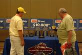Onlookers check out the sharp-looking junior championship trophies.