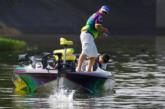 Ray Scheide hooks into a feisty Coosa River spotted bass in Saturday's FLW Tour Championship finals.