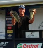 Todd Kuipers of Lafayette, Ind., tied for the lead in the Co-angler Division with a five-bass limit weighing 12 pounds, 6 ounces.