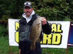 Frank Tully of the Vermont team shows off a nice smallmouth.