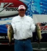 Gilbert Herald sits in second place on the co-angler side with five bass weighing 15 pounds, 2 ounces.