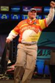 Sam Bass displays some of his exuberant personality on day four. He finished 10th with a two-day catch of 5-15.