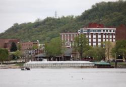 A view of the St. James Hotel from the Mississippi River in Red Wing, Minn.