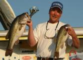 No. 5 co-angler Donald Roberts shows off the tournament