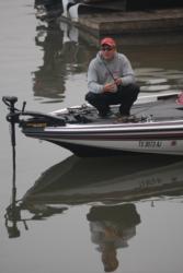 Sean Hoernke tries to tempt a sight bass on day one of the FLW Tour event in Knoxville.