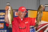 Tom Monsoor of Lacrosse,  Wis., is renowned for his swim jig prowess and he used one today to catch 11 pounds, 12 ounces of mostly smallmouths to start the event in fourth place.