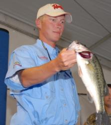 Pro Andy Montgomery of Blacksburg, S.C., only brought in four keepers today and now sits in third place with 20 pounds, 13 ounces. 