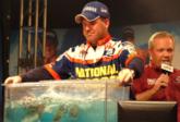 Pro Chad Morgenthaler carefully weighs in his catch.