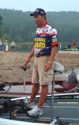 National Guard pro Scott Martin prepares for the day-two takeoff at the 2007 Forrest Wood Cup.
