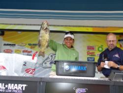 Monica Knight, a last-minute tournament entrant, won big fish honors in the co-angler division.
