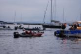 Boats go through check out on day two of the Wal-Mart FLW Series BP Eastern Division event on Lake Champlain.