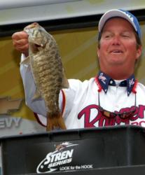 Fifth-place pro Brian Hensley of Edwardsburg, Mich., who managed to catch three keepers Friday weighing 5 pounds, 9 ounces and climbed up the leaderboard with a three-day total of 18-13.