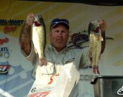 Tommy Lowery is third among the co-anglers with 19 pounds, 2 ounces.