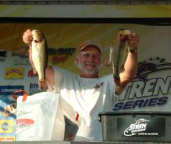 Tony Spinks leads the Co-angler Division with a two-day total of nine bass weighing 21 pounds, 11 ounces.