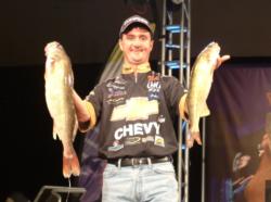 Chevy pro Tom Keenan is ninth with five walleyes weighing 25 pounds, 8 ounces.
