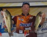 Snickers pro Chris Baumgardner checked in 13 pounds, 14 ounces to grab third place with a three-day total of 39 pounds, 5 ounces.
