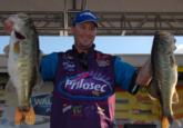 Prilosec pro Chad Grigsby of Maple Grove, Minn., rocketed from 77th to third place on day two thanks to a 22-pound, 8-ounce limit of bass, which gives him a two-day total of 32 pounds, 15 ounces.