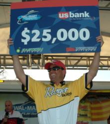 For winning the East-West Fish-Off, Clayton Meyer earned a check for $25,000.