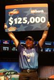 For winning the season-opening FLW Tour event on Lake Toho, Brett Hite earned $125,000.